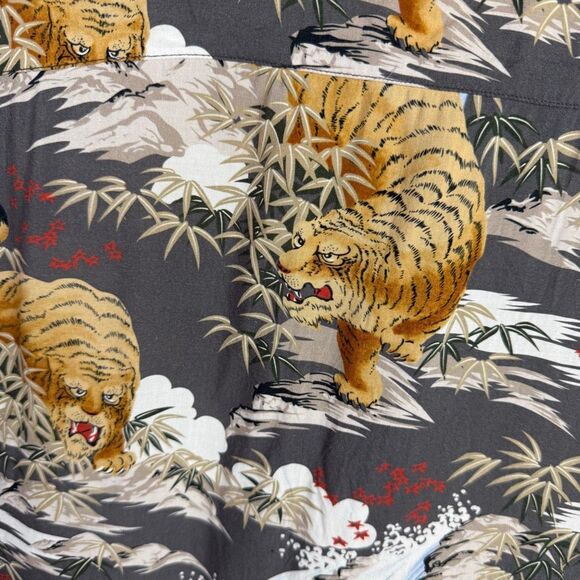 AllSaints Sumatra Hawaiian Tiger Print Shirt Size Medium C - Picture 7 of 9